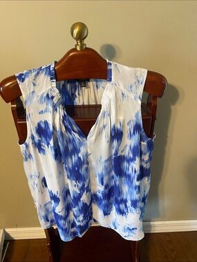 Simply Vera Vera Wang Blue and White Sleeveless Tie-Dye Camisole